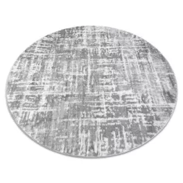    Moderni MEFE okrugli tepih 8722 Lines vintage - sivo / bijeli krug 200 cm