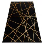  Moderan GLOSS tepih 406C 86 elegantan, glamur, art deco, geometrijski crno/zlatno 240x330 cm