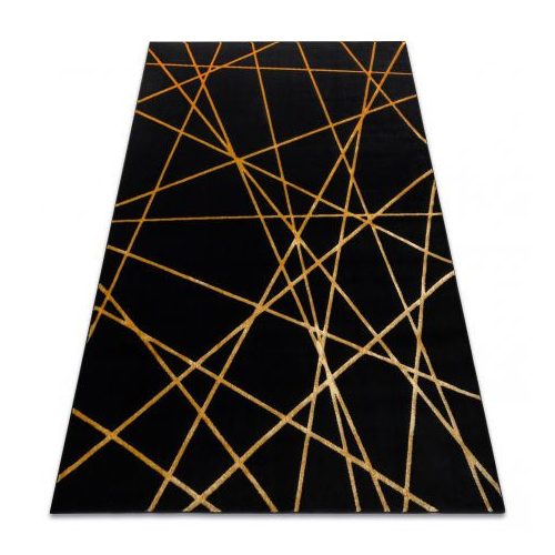  Moderan GLOSS tepih 406C 86 elegantan, glamur, art deco, geometrijski crno/zlatno 240x330 cm