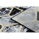  Moderni GLOSS 3D tepih 409A 82 Cube elegant, glamur, art deco crna / zlatna / siva 240x330 cm