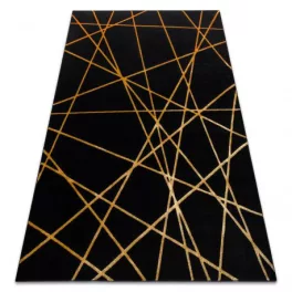   Modern GLOSS tepih 406C 86 elegáns, glamour, art deco, geometriai crne / arany 80x150 cm