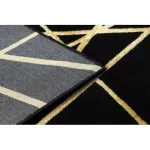 Modern GLOSS tepih 406C 86 elegáns, glamour, art deco, geometriai crne / arany 80x150 cm