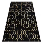 Modern GLOSS tepih 407C 86 elegáns, glamour, art deco crne / arany 160x220 cm