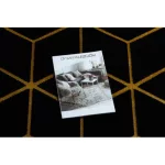 Modern GLOSS 3D tepih 409C 86 Kocka elegáns, glamour, art deco crne / arany 160x220 cm