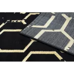 Modern GLOSS tepih 407C 86 elegáns, glamour, art deco crne / arany 120x170 cm
