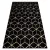 Modern GLOSS 3D tepih 409C 86 Kocka elegáns, glamour, art deco crne / arany 140x190 cm