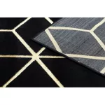 Modern GLOSS 3D tepih 409C 86 Kocka elegáns, glamour, art deco crne / arany 140x190 cm