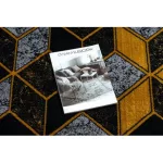 Modern GLOSS tepih 400B 86 elegáns, glamour, art deco, 3D geometriai crne / arany 180x270 cm