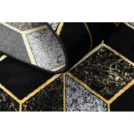 Modern GLOSS tepih 400B 86 elegáns, glamour, art deco, 3D geometriai crne / arany 180x270 cm