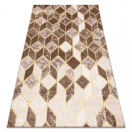   Modern MEFE tepih B400 Kocka, geometriai 3D - tamno bež 120x170 cm