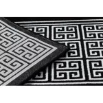 Moderni GLOSS tepih, staza 6776 85 elegant, grčko crna / slonovača 70x200 cm
