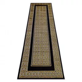    Moderni GLOSS tepih, staza 6776 86 elegant, grčko crna / zlatna 60x300 cm