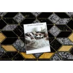 Moderan GLOSS tepih, vodilica 400B 86 elegantan, glamur, art deco, 3D geometrijski crno/zlatno 60x300 cm
