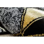 Moderan GLOSS tepih, vodilica 400B 86 elegantan, glamur, art deco, 3D geometrijski crno/zlatno 60x300 cm