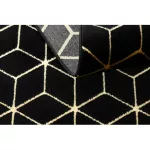  Moderni GLOSS tepih, vodilica 409C 86 Cube elegant, glamur, art deco crna / zlatna 60x300 cm