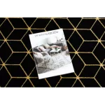 Moderni GLOSS tepih, vodilica 409C 86 Cube elegant, glamur, art deco crna / zlatna 60x250 cm