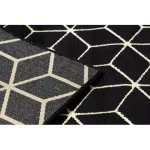  Moderni GLOSS tepih, vodilica 409C 86 Cube elegant, glamur, art deco crna / zlatna 60x200 cm