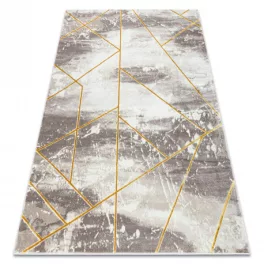   CORE tepih 1818 Geometriai - Structural, két szintű, elefántcsont / arany 160x220 cm