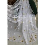  TRD. Gotova zavjesa Amelia bijela bež uzorak leptira 300x250cm