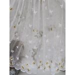  TRD. Gotova zavjesa Amelia bijela bež uzorak leptira 300x250cm