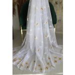  TRD. Gotova zavjesa Amelia bijela bež uzorak leptira 300x250cm