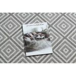 Fonott sizal flat tepih 48607637 Négyzetek rombusz siva / krem 120x170 cm