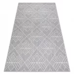 Fonott sizal flat tepih 48731637 Négyzetek rombusz, геометричен siva / krem 120x170 cm