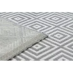 Fonott sizal flat tepih 48607637 Négyzetek rombusz siva / krem 160x230 cm