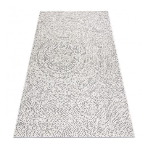 Fonott sizal flat tepih 48832367 Körök, pontok krem / siva 160x230 cm