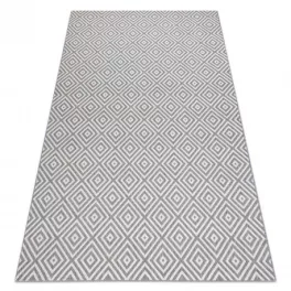   Fonott sizal flat tepih 48607637 Négyzetek rombusz siva / krem 80x150 cm