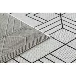 Fonott sizal flat tepih 48731960 Négyzetek rombusz, геометричен krem / siva 80x150 cm