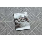 Fonott sizal flat tepih 48731637 Négyzetek rombusz, геометричен siva / krem 80x150 cm