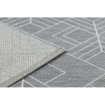 Fonott sizal flat tepih 48731637 Négyzetek rombusz, геометричен siva / krem 80x150 cm