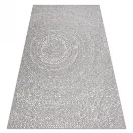   Fonott sizal flat tepih 48832637 Körök, pontok siva / krem 80x150 cm