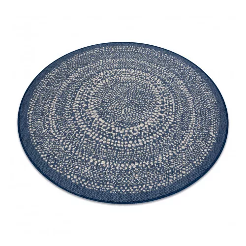  Kab. Pleteni sisal ravni tepih krug 48834591 Točkice rumeno plave krug 120 cm