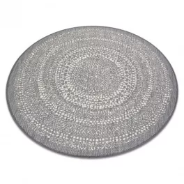    Kab. Pleteni sisal ravni tepih krug 48834637 Točkice rumeno sivo krug 120 cm