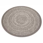Kab. Pleteni sisal ravni tepih krug 48834686 Točkice rumeno bež krug 120 cm