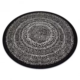    Kab. Pleteni sisal ravni tepih krug 48834690 Točkice rumeno crne krug 120 cm