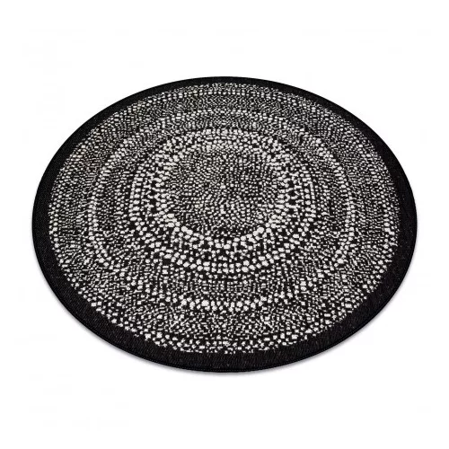  Kab. Pleteni sisal ravni tepih krug 48834690 Točkice rumeno crne krug 120 cm