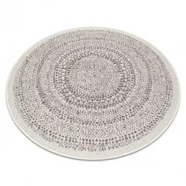    Kab. Pleteni sisal ravni tepih krug 48834866 Točkice rumeno krem krug 120 cm