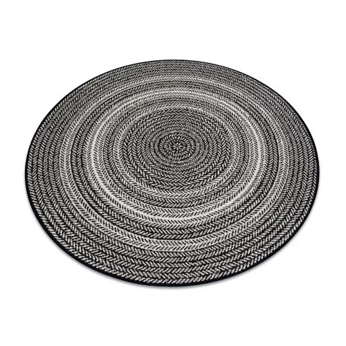  Kab. Pleteni sisal ravni tepih krug 48837690 Boho, pletenica crna krug 120 cm