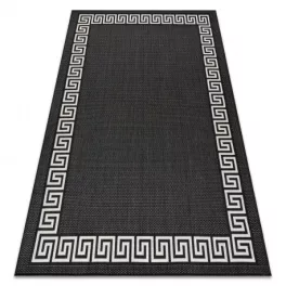   Kab. Pleteni ravni tepih od sisala 49373690 grčki crni/krem 80x150 cm