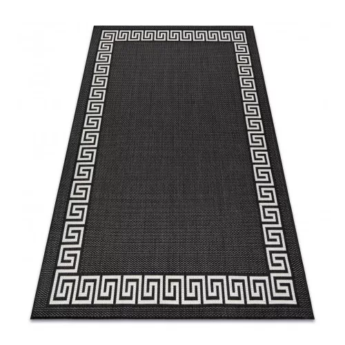 Kab. Pleteni ravni tepih od sisala 49373690 grčki crni/krem 80x150 cm