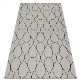    Kab. Pleteni ravni tepih od sisala 49379960 Drops krem / crna 120x170 cm