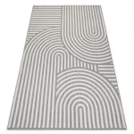  Kab. Pleteni ravni tepih od sisala 49376637 Krugovi pruge siva / krem 120x170 cm