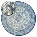  Kab. Pleteni ravni tepih od sisala krug48691/591 LEADER GLASS cvijeće plavo krug 120 cm