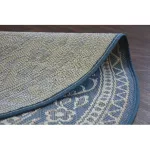  Kab. Pleteni ravni tepih od sisala krug48691/591 LEADER GLASS cvijeće plavo krug 120 cm