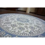  Kab. Pleteni ravni tepih od sisala krug48691/591 LEADER GLASS cvijeće plavo krug 120 cm