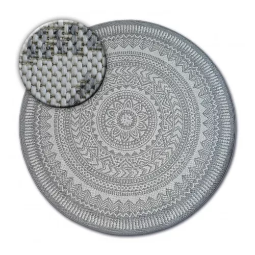  Kab. Pleteni ravni okrugli tepih od sisala 48695/637 LEADER GLASS okrugli 120 cm