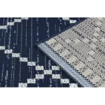 Fonott sizal color tepih 47268/309 Rombusz Négyzetek plava 200x290 cm